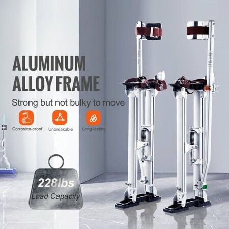 Drywall Stilts 24''-40'' Adjustable Aluminum Tool Stilts with Protective Knee Pads Durable and Non-Slip Work Stilts for Sheetrock Painting Walking Taping