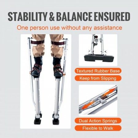 Drywall Stilts 24''-40'' Adjustable Aluminum Tool Stilts with Protective Knee Pads Durable and Non-Slip Work Stilts for Sheetrock Painting Walking Taping