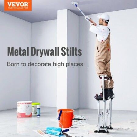 Drywall Stilts 24''-40'' Adjustable Aluminum Tool Stilts with Protective Knee Pads Durable and Non-Slip Work Stilts for Sheetrock Painting Walking Taping