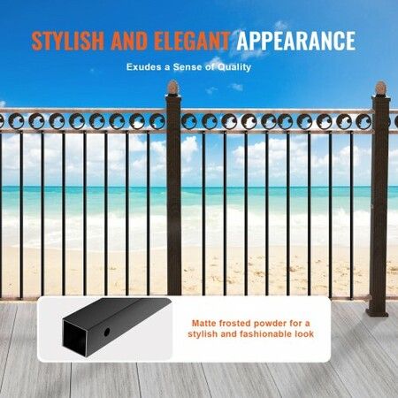 Staircase Metal Balusters 44'' x 0.5'' Square Aluminum Alloy Decorative Banister Spindles 31 Pack Deck Baluster with Screws Classic Hollow Straight Deck