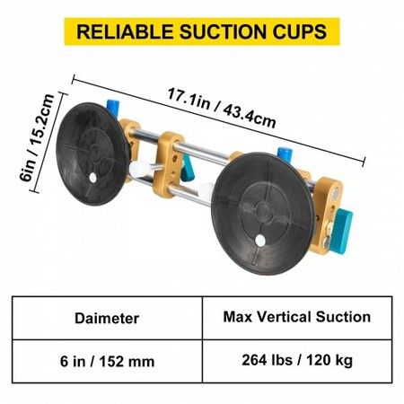 Suction Cup 152mm Stone Seam Setter for Pulling＆Aligning Tile Flat Surface