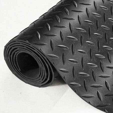 Diamond-Plate Rubber Flooring Roll 3 mm x 4 ft x 10 ft Garage Floor Mat SBR Rubber Garage Flooring Roll Easy to Clean Diamond Plate Rubber Mat