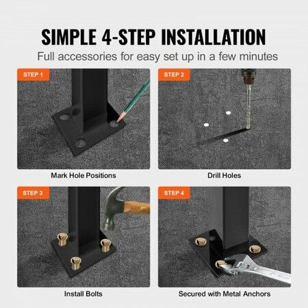 Iron Step Handrail Outdoor Stairs 2 or 3 Steps Adjustable Black Handrail