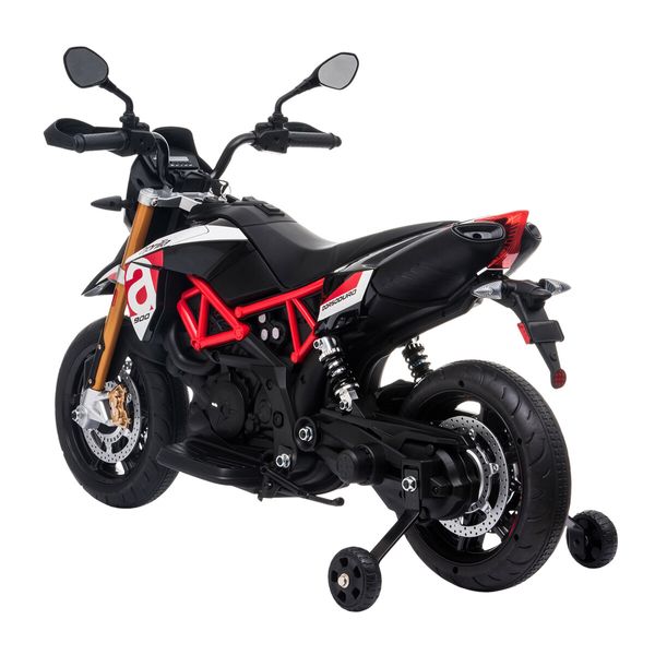 Aprilia Dorsoduro 900 Licensed Motorbike Electric Ride On Motorcycle Dirt Bike 12V Battery Powered Car Toy with Training Wheels LED Lights Music