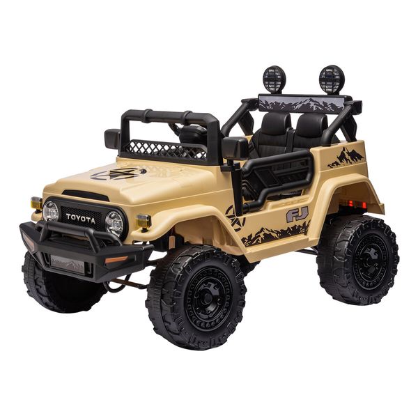 12V Electric Car Ride On Toy Truck Remote Control 2 Seater Vehicle Licensed Toyota FJ Cruiser Battery Powered 4WD Off Road Jeep ATV with Lights