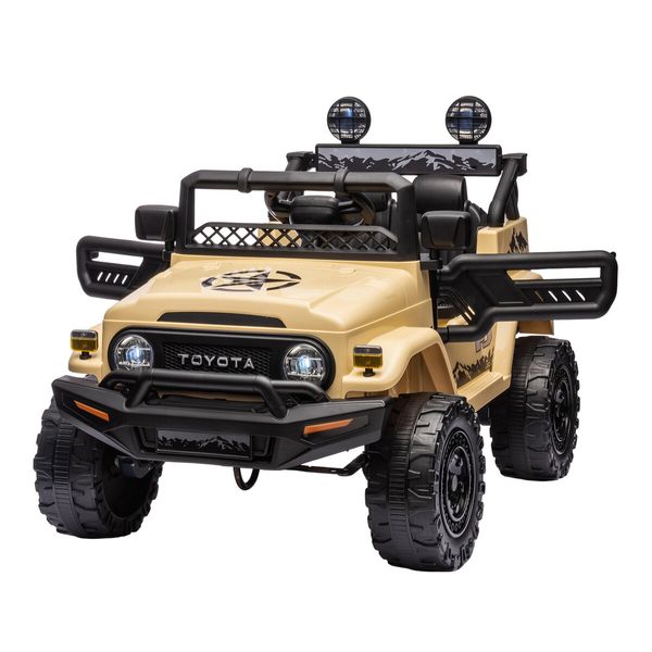 12V Electric Car Ride On Toy Truck Remote Control 2 Seater Vehicle Licensed Toyota FJ Cruiser Battery Powered 4WD Off Road Jeep ATV with Lights