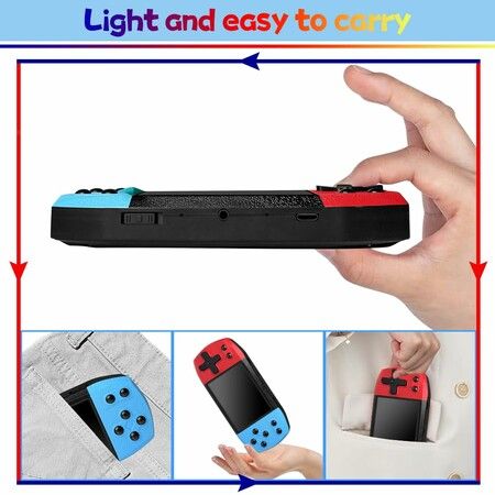 Handheld Game Console,3.0In Large Screen with 620+ Preloaded HD Classic Games,USB Rechargeable Battery,Retro Portable Design,Birthday Gift