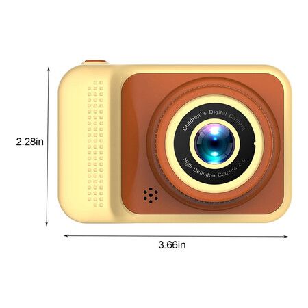 Mini Children's Camera 2000W High Definition Dual Camera Front and Rear Multi-Functional Video Camera Game Camera Supports 30 Photos Without Card, Yellow