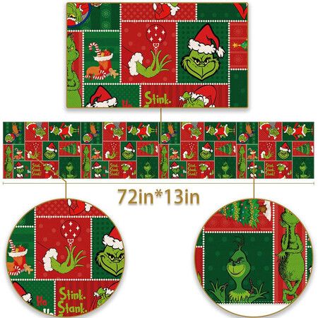 Christmas Table Runner Merry Christmas Winter Holiday Party Decoration Xmas Fireplace Kitchen Dining Room Home Decor 33*183CM