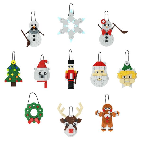 Christmas   decorative Hanging pendant Tree  Building Blocks DIY Santa Claus Figures Decoration Bricks Kids Toys Gifts