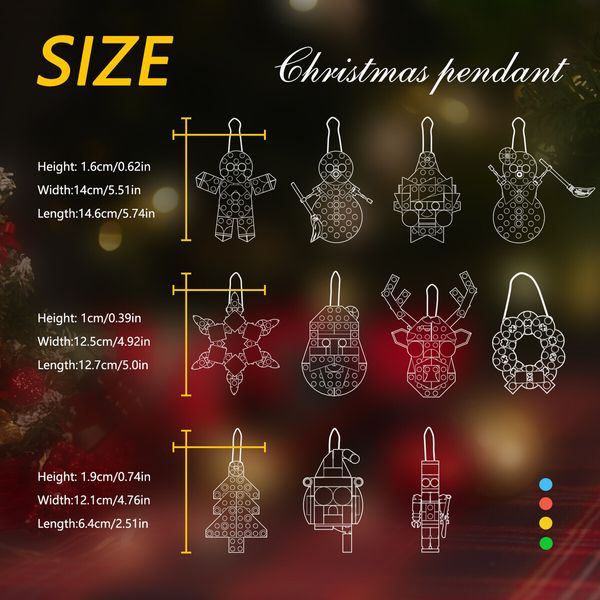 Christmas   decorative Hanging pendant Tree  Building Blocks DIY Santa Claus Figures Decoration Bricks Kids Toys Gifts