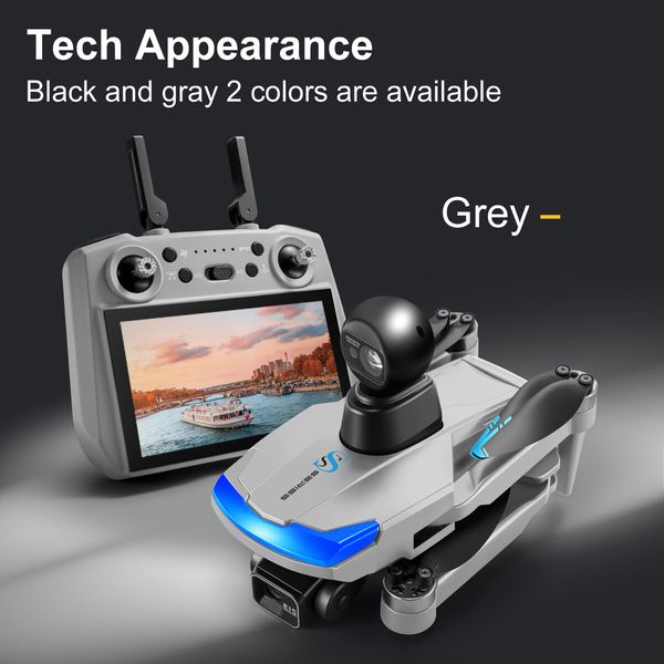 8K Dual Camera Drone Folding GPS Relay 7.2 Inch Touch Screen HD Aerial Photography Drone Color Grey