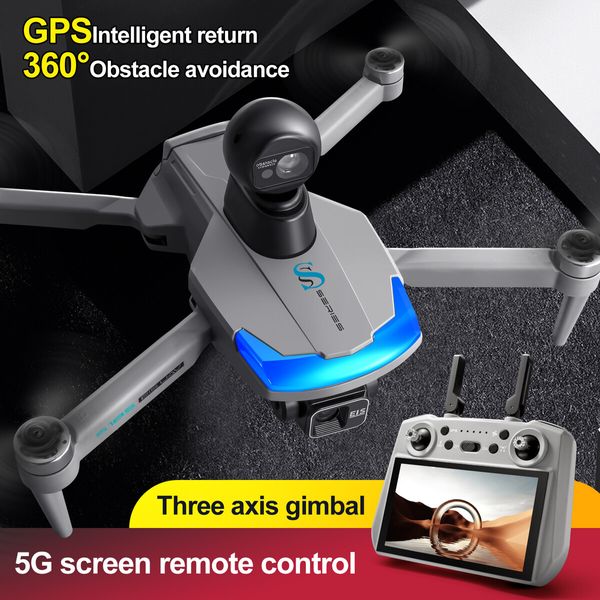 8K Dual Camera Drone Folding GPS Relay 7.2 Inch Touch Screen HD Aerial Photography Drone Color Grey