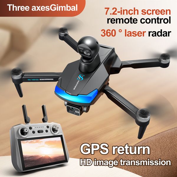 8K Dual Camera Drone Folding GPS Relay 7.2 Inch Touch Screen HD Aerial Photography Drone Color Grey