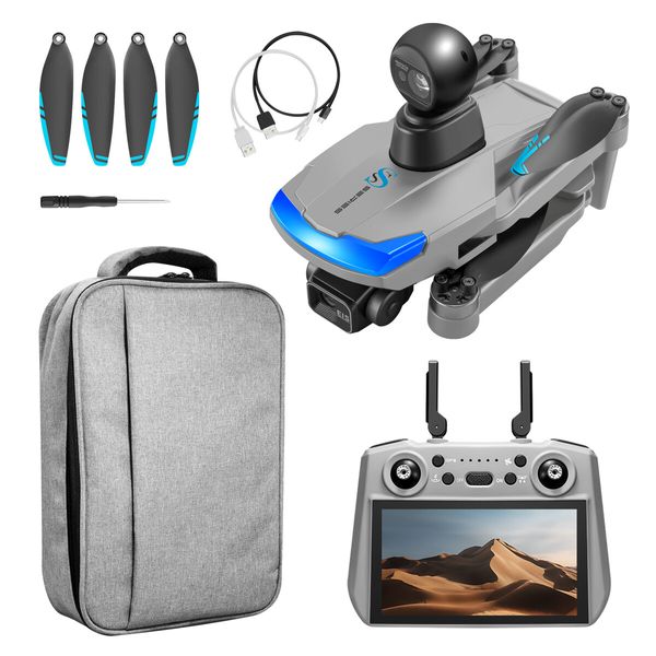 8K Dual Camera Drone Folding GPS Relay 7.2 Inch Touch Screen HD Aerial Photography Drone Color Grey