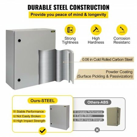 Electrical Steel Enclosure Box NEMA 4 Outdoor Enclosure 28 x 20 x 8'' UL