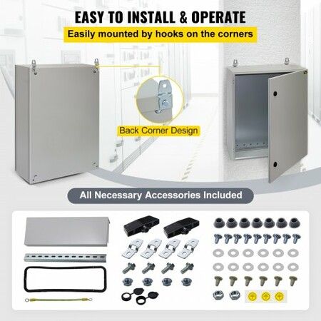 Electrical Steel Enclosure Box NEMA 4 Outdoor Enclosure 28 x 20 x 8'' UL