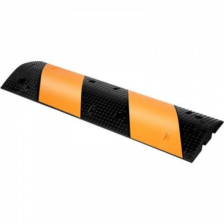 Rubber Speed Bump 2 Pack 2 Channel Speed Bump Hump 42\" Long Modular Speed Bump Rated 22000 LBS Load Capacity 40.2 x 11.8 x 2.4 inch Garage Speed Bump