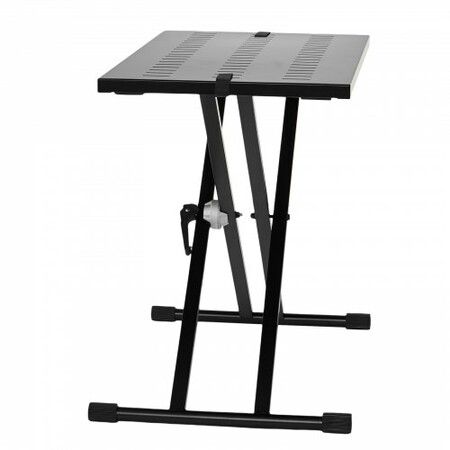 Portable DJ Table with Double-X Braced Keyboard Stand Adjustable Height