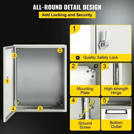 Steel Electrical Box Electrical Enclosure Box 20x16x6'' Carbon Steel IP65