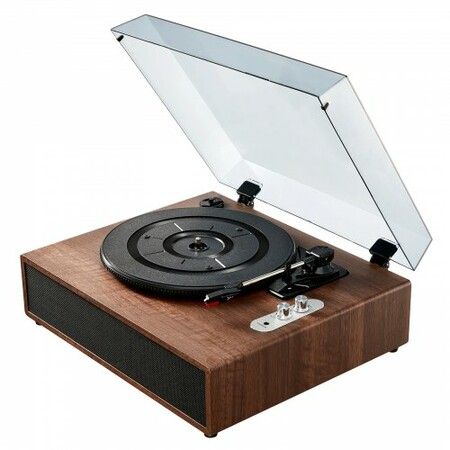 Bluetooth Vinyl Record Player 3-Speed Belt Driven Turntable 10W Speakers