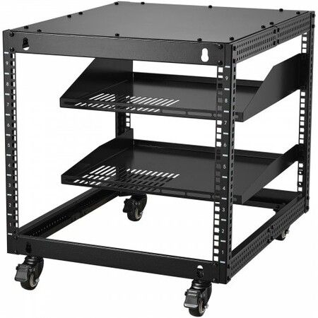 9U 4 Post Open Frame Server Network Rack 584.2 to 1016 mm Adjustable Depth