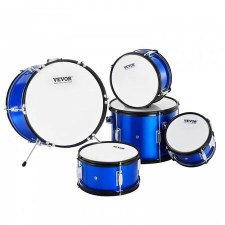 Kids Drum Set 5-Piece 406.4 mm Beginner Full Drum Set with Bass Toms Snare Floor Drum Adjustable Throne Cymbal Hi-Hat Pedal and Two Pairs of Drumsticks