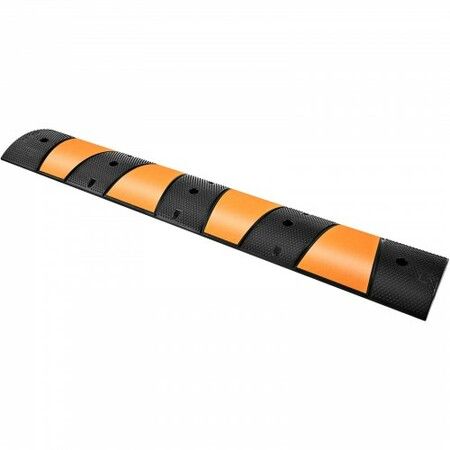 Rubber Speed Bump 1 Pack 2 Channel Speed Bump Hump 72.8\" Long Modular Speed Bump Rated 22000 LBS Load Capacity 72.8 x 12.2 x 2.2 Garage Speed Bump