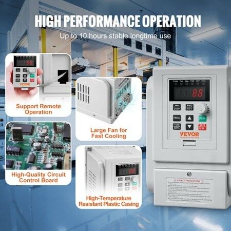 VFD 2.2KW 10A 3HP Variable Frequency Drive for 3-Phase Motor Speed Control