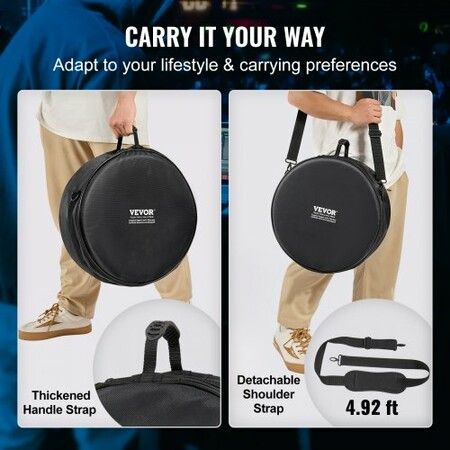 5-Piece Drum Bag Set 1680D Oxford Fabric Padded Drum Bags and Cases with 4.92 ft Detachable Shoulder Strap Carry Handles Foldable Design