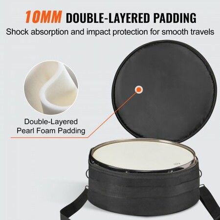 5-Piece Drum Bag Set 1680D Oxford Fabric Padded Drum Bags and Cases with 4.92 ft Detachable Shoulder Strap Carry Handles Foldable Design