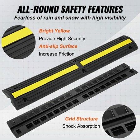 4 PCs 39'' Cable Protector Ramp 18000 lbs Speed Bump Floor Cable Protector