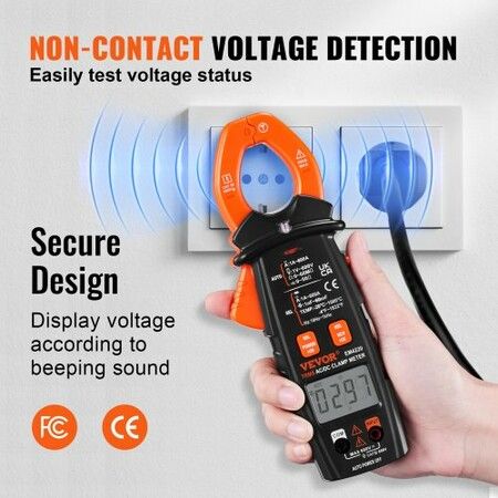 Digital Clamp Meter T-RMS 6000 Counts 600A Clamp Multimeter Tester Measures Current Voltage Resistance Diodes Continuity Data Retention NCV