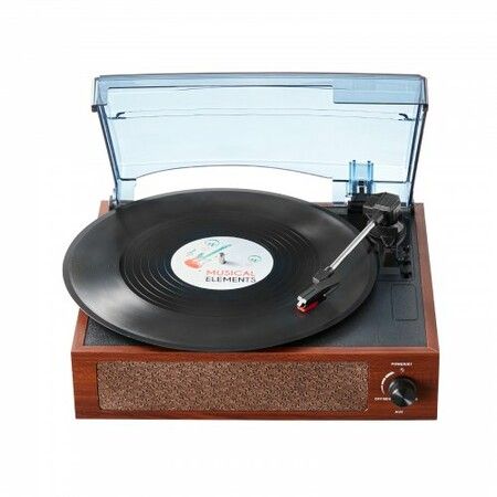 Bluetooth Vinyl Record Player 3-Speed Belt Driven Turntable 5W Speakers