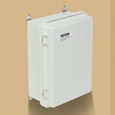 Outdoor Electrical Junction Box 300 x 200 x 180 mm ABS Plastic Electrical Enclosure Box with Hinged Cover Stainless Steel Latch IP67 Dustproof Waterproof