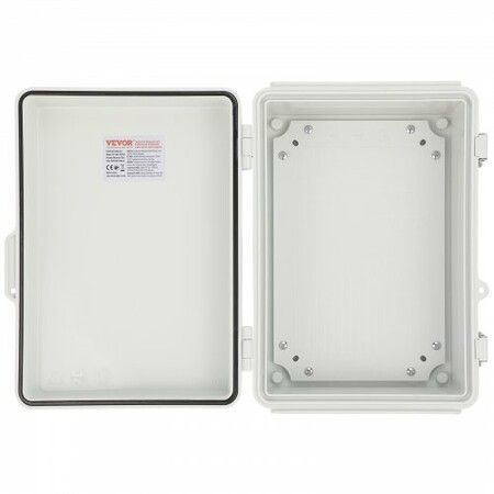 Outdoor Electrical Junction Box 300 x 200 x 180 mm ABS Plastic Electrical Enclosure Box with Hinged Cover Stainless Steel Latch IP67 Dustproof Waterproof