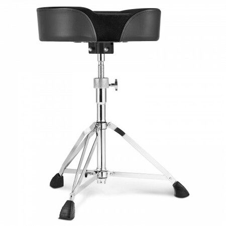 Saddle Drum Throne 560-705 mm Height Adjustable Padded Drum Stool Seat with Anti-Slip Feet Drumsticks 227 kg Max Weight Capacity 360 degree