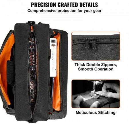 Padded DJ Mixer Gig Bag 1200D Oxford Fabric DJ Gear Carry Bag with a Storage Pocket 1.5 M Removable Shoulder Strap 10 MM Padding 490 x 220 x 390 mm