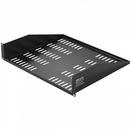 2U Server Rack Shelf 16"/406 mm Depth Vented Rack Mount Shelf with Tray