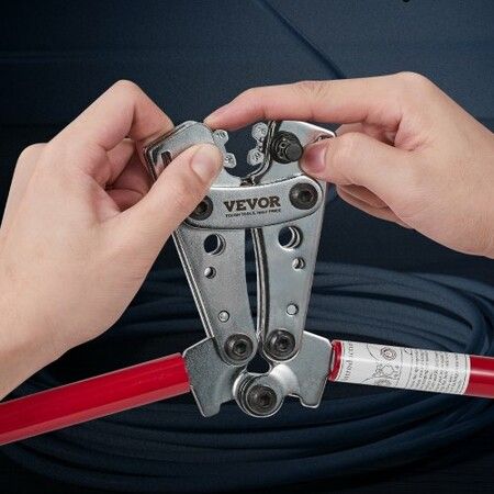 Battery Cable Lug Crimping Tool 10-1/0AWG Aluminum Terminal Battery Lug Crimper with 60PCS Aluminum Ring Connectors Terminals 6 Wire Sizes Crimping Die