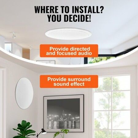 165.1 mm Ceiling Speakers 150-Watts Flush Mount Ceiling & in-Wall Speakers