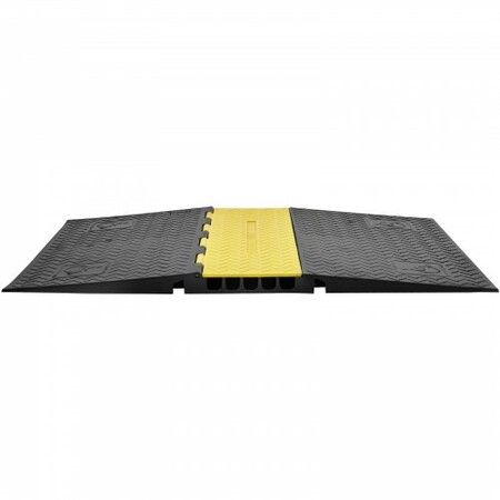 Rubber Cable Protector Ramp 5 Channel 10000 kg/axle Capacity Heavy Duty Wire Cover Ramp Hose Cord Ramp Driveway Traffic Speed Bump with Flip-Open Top Cover