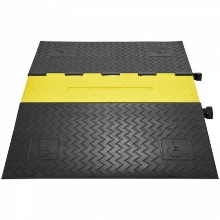 Rubber Cable Protector Ramp 5 Channel 10000 kg/axle Capacity Heavy Duty Wire Cover Ramp Hose Cord Ramp Driveway Traffic Speed Bump with Flip-Open Top Cover