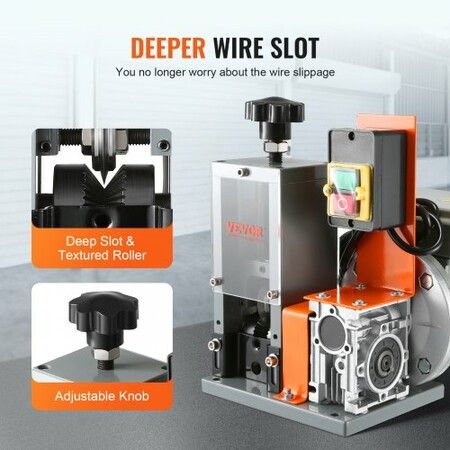 Automatic Wire Stripping Machine 0.06''-0.98'' Electric Motorized Cable Stripper 180 W 60 ft/min Wire Peeler with Visible Stripping Depth Reference