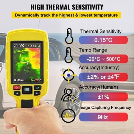 Thermal Imaging Camera 60x60 (3600 Pixels) IR Resolution Infrared Camera with 2.8\" Color Display Screen Built-in SD Card and Li-ion Battery