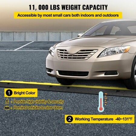 Cable Protector Ramp 5 Packs 2 Channels Speed Bump Hump Rubber Modular Speed Bump Rated 11000 LBS Load Capacity Protective Wire Cord Ramp Driveway Rubber