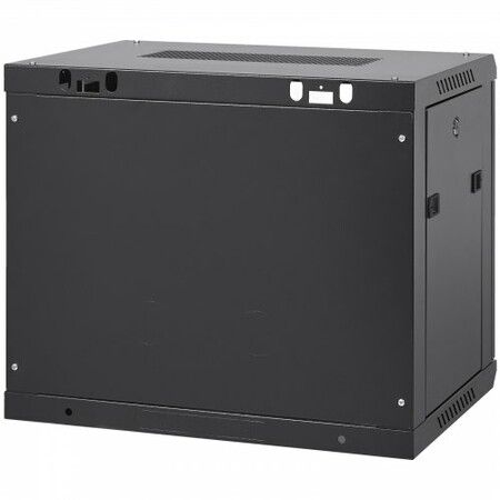 9U Wall Mount Network Server Cabinet 39.37 cm Deep Server Rack Cabinet Enclosure 90.7 kg Max. Ground-mounted Load Capacity with Locking Glass Door