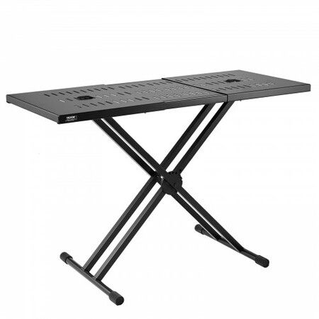 Portable DJ Table with Double-X Braced Keyboard Stand Adjustable Height  (82-109.5) x 46.5cm