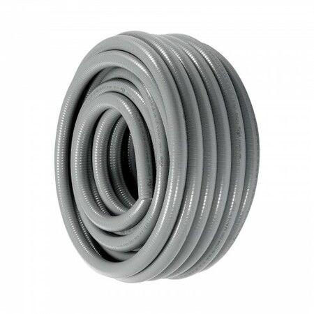 25.4 mm Flexible Electrical Conduit 30.5 m PVC Liquid-Tight Conduit Non-Metallic with 5 Straight and 5 90-Degree Conduit Connector Fittings