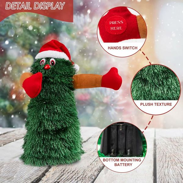 24*10cm Singing Dancing Christmas Tree,Musical Rotating Animated Christmas Decoratons for Kids (Large)